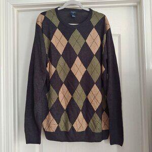 Dockers Argyle Soft Old Money Country Club Grandpa Core Pullover Sweater LT